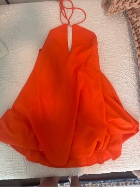 Halter Neck Orange Sundress